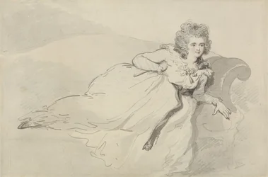 Mrs. Abington, auf einer Couch liegend